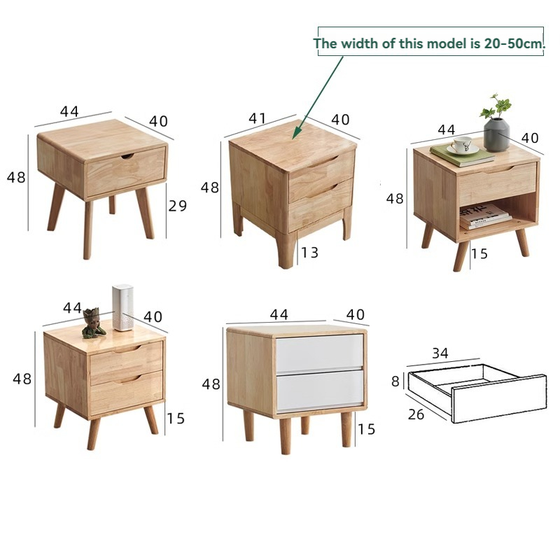 All solid wood bedside table Nordic style ins creative simple modern assembled small bedroom storage cabinet bedside cabinet-Smart-Living