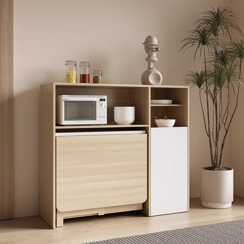 Folding dining table, modern minimalist dining table for small household use, rectangular expandable solid wood simple dining table-Smart-Living