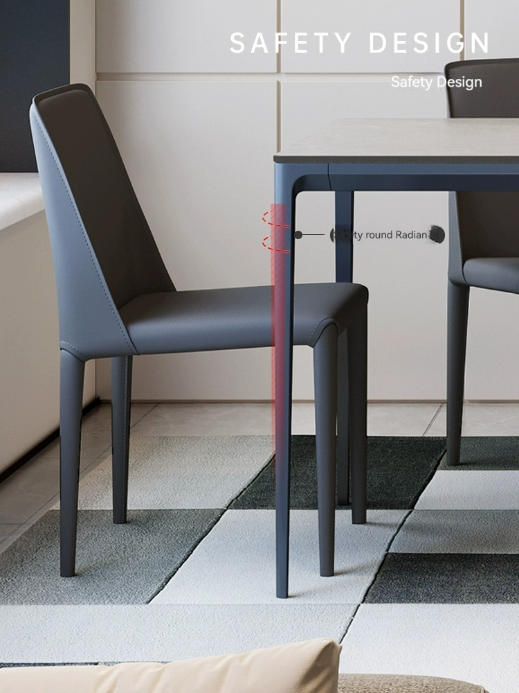 [Pre-order] Italian very simple rock plate dining table and chair combination of modern simple household dining table small aluminum alloy rectangular dining table-Smart-Living