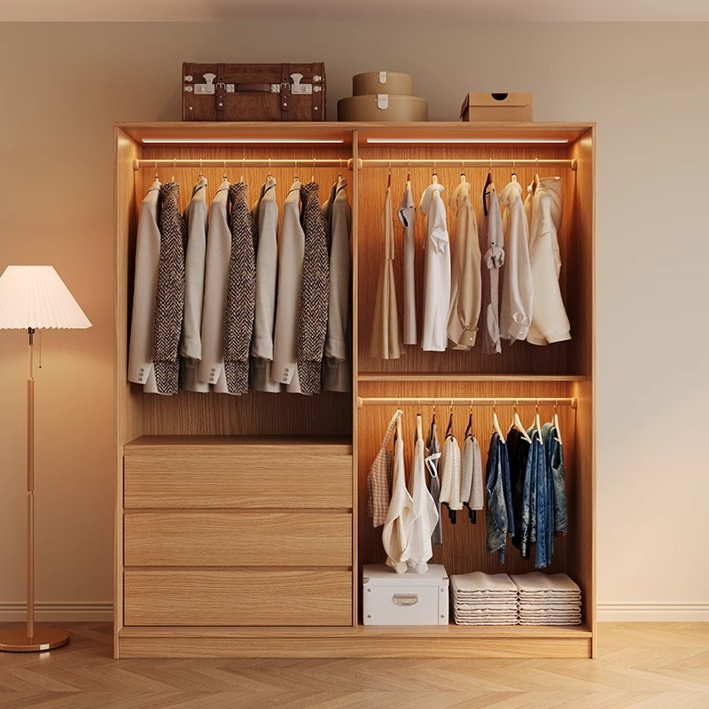 [Pre-order] Sliding door wardrobe, wooden style wardrobe, home bedroom, Japanese style sliding door wardrobe, 2024 new storage wardrobe-Smart-Living