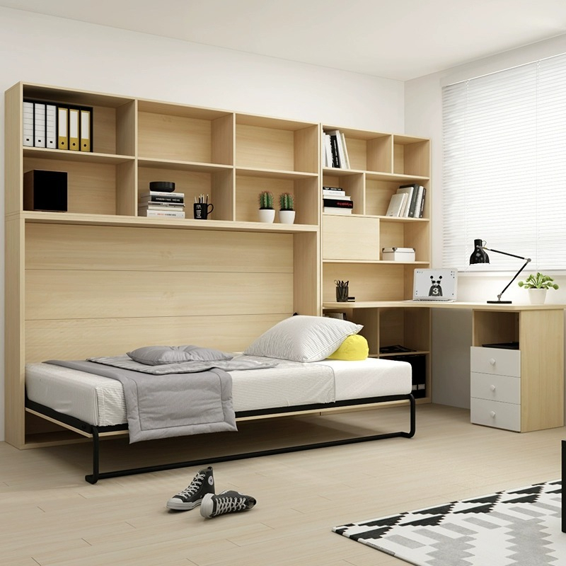 [Pre-order] Wooden (Up/Side Turn) Rollover Hidden Murphy Bed/ Wall Bed For Small Household