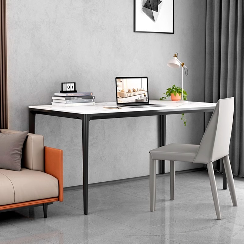 PRE ORDER / BTO PACKAGE - VR - Dinning Table - FD-C13 Household Rock Panel Dining Table  Italian Aluminum Alloy Dining Table  Small Space Rectangle Dining Table  Cream Aesthetic Restaurant Table