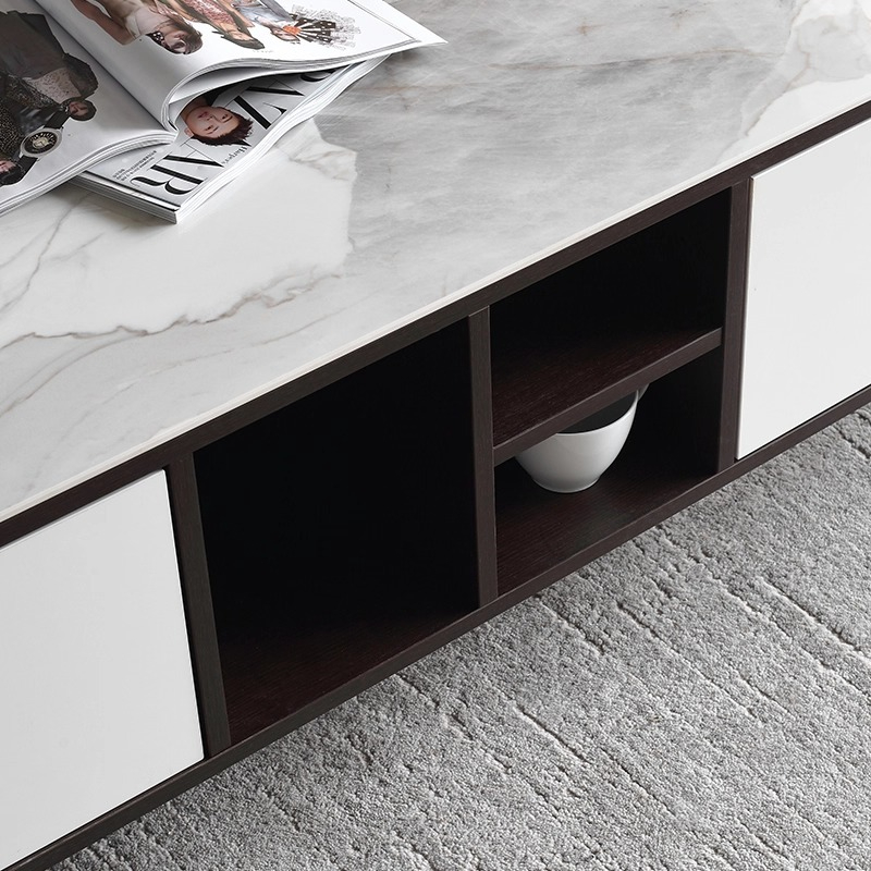 PRE ORDER / BTO PACKAGE - VR - Coffee Table - FD-616 Modern Minimalist Luxury Solid Surface Coffee Table for Small Living Room Household Use