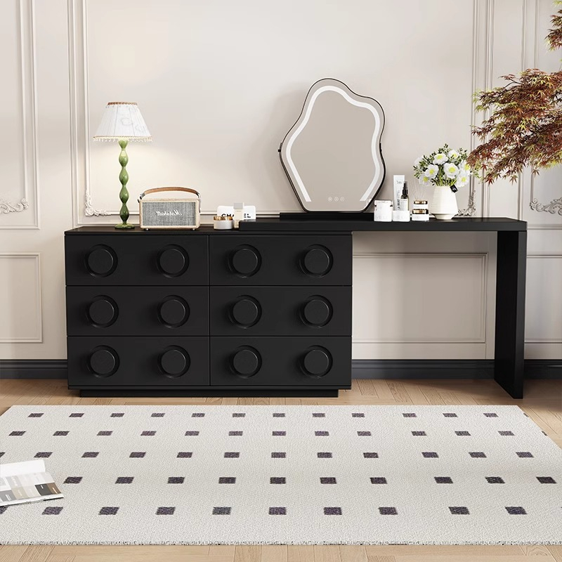 [Pre-order] Medieval style chest of drawers, dressing table, retractable multifunctional storage cabinet at the end of the bed, writing desk, retro designer style 8066#-Smart-Living