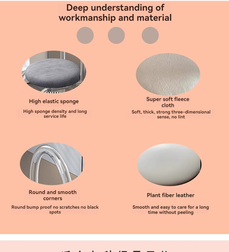 [Pre-order] Casual simple makeup chair net red dressing stool transparent high-end acrylic chair Nordic style dining table chair light luxury-Smart-Living