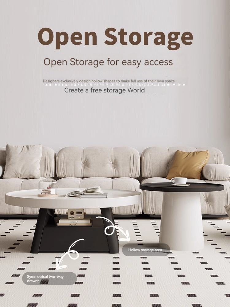 [Pre-order] Coffee table living room 2023 new small apartment several minimalist light luxury high sense of modern new creative circle-Smart-Living