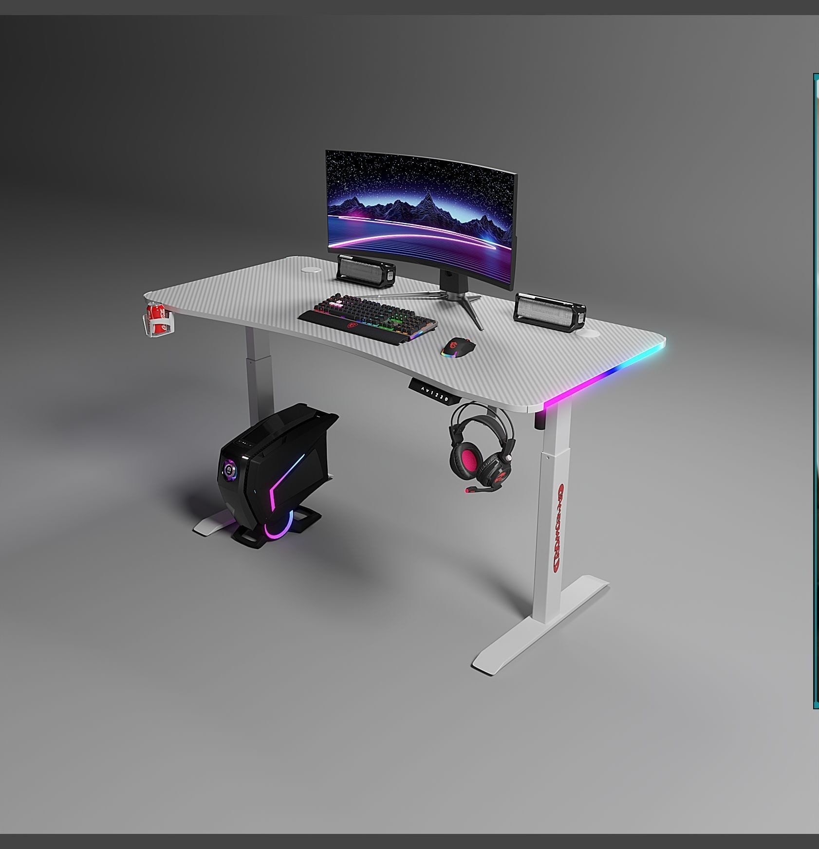 [Pre-order]  Source manufacturers intelligent electric lift computer desk can stand desk cross-border RGB gaming lift game table-Smart-Living