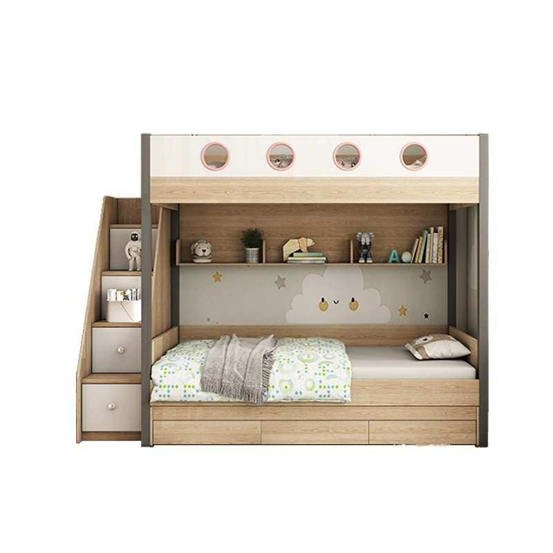 [Pre-order] Children's bed bunk bed with width high and low bed multi-functional combination double bed storage bed mother bed tow bed small apartment type-Smart-Living