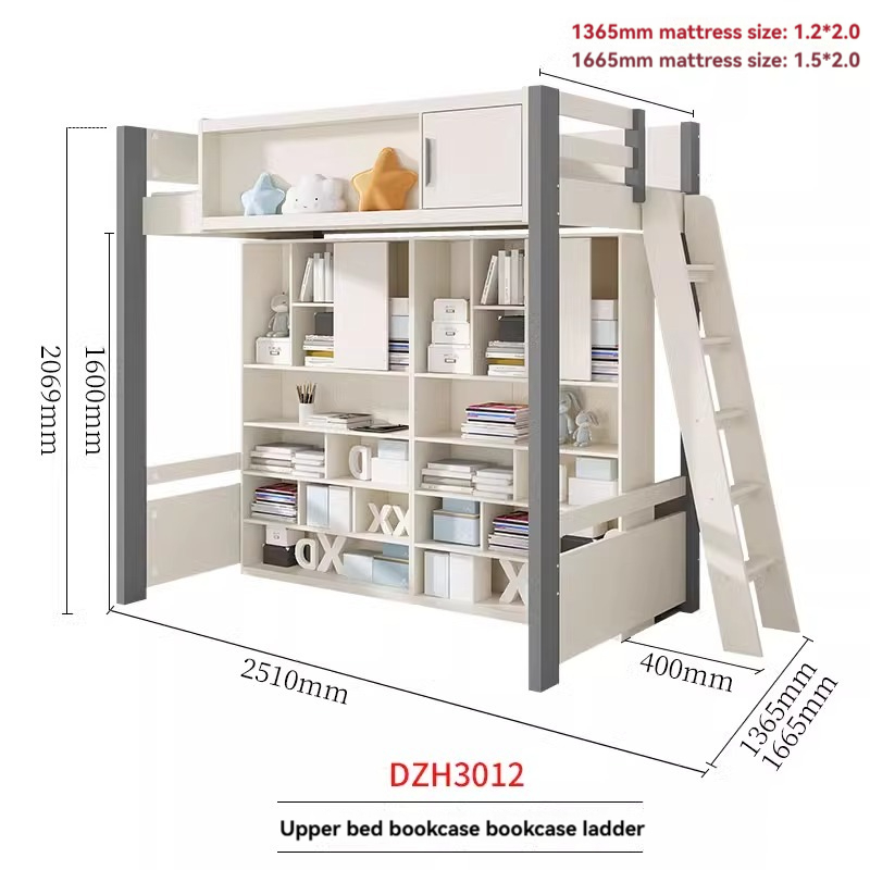 [Pre-order] Bed and table, home use, adult and child combination bed, integrated bunk bed, double layered bunk bed, high and low bed with wardrobe, desk-Smart-Living