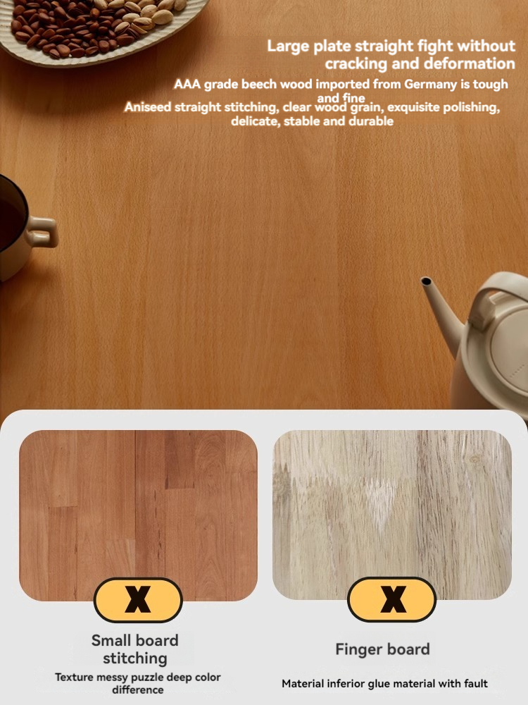 Solid wood dining table for small household dining table simple log dining table and chair combination Japanese rectangular dining table-Smart-Living