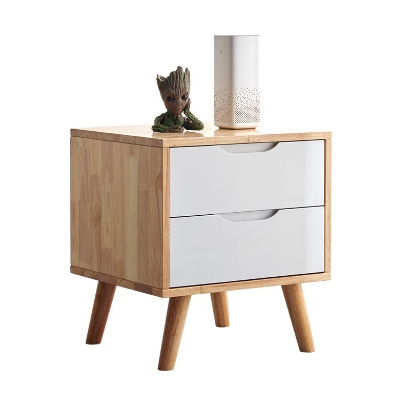 All solid wood bedside table Nordic style ins creative simple modern assembled small bedroom storage cabinet bedside cabinet-Smart-Living