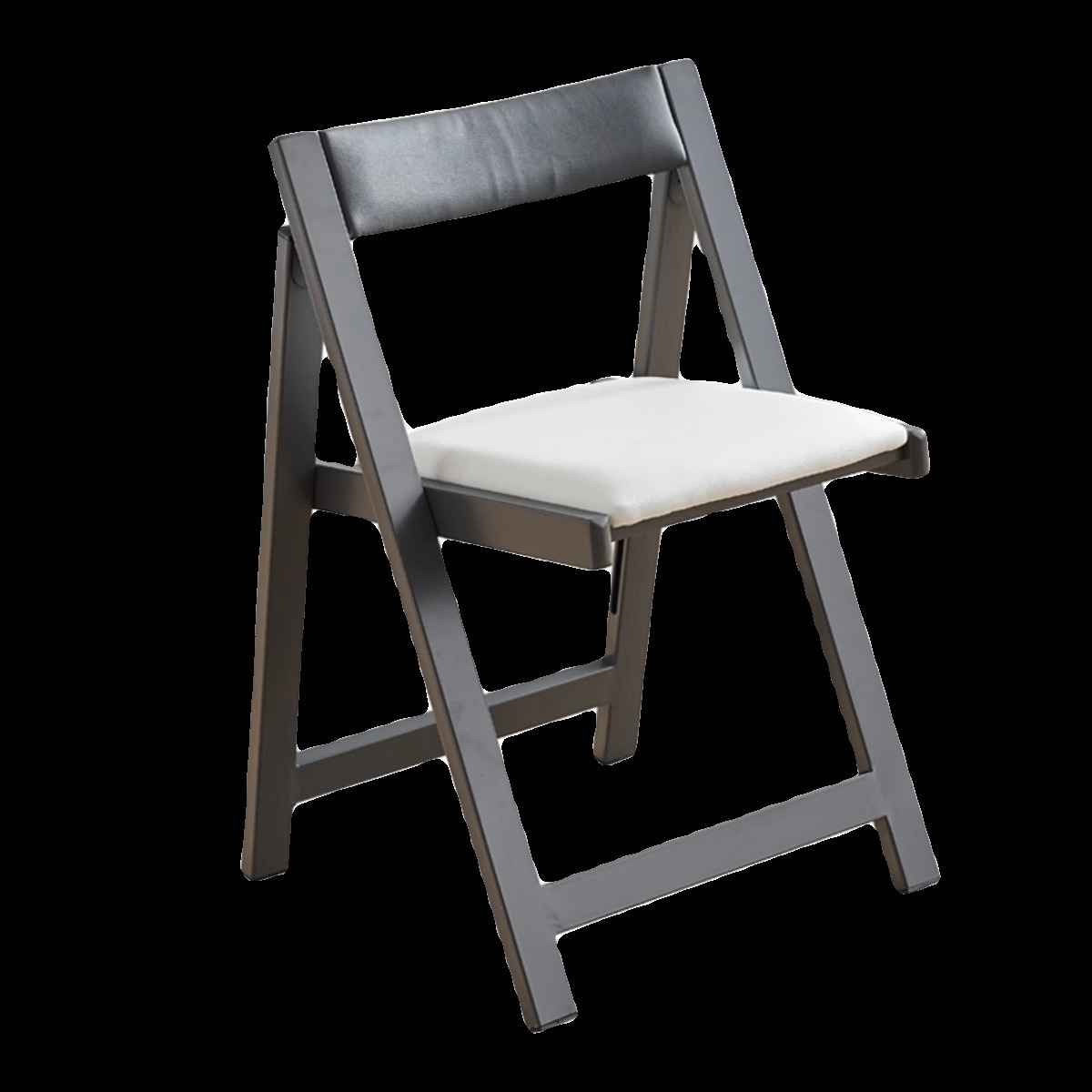 Carbon steel folding chairs for small unit dining tables, equipped with storage chairs, black and white dining chairs, capable of bearing 300 pounds-Smart-Living