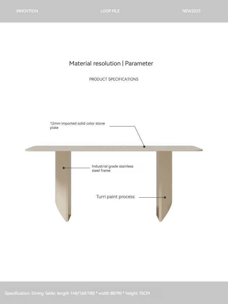 [Pre-order] French cream wind rock plate table small apartment modern simple family dining table white rectangular dining table and chair combination-Smart-Living