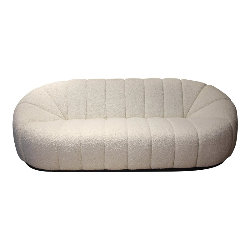 PRE ORDER / BTO PACKAGE - VR - SOFA - FD-2051 Nordic Designer Creative Lamb Fur Sofa - Small Apartment Fashionable Modern Showhome Irregular Art Pumpkin Sofa