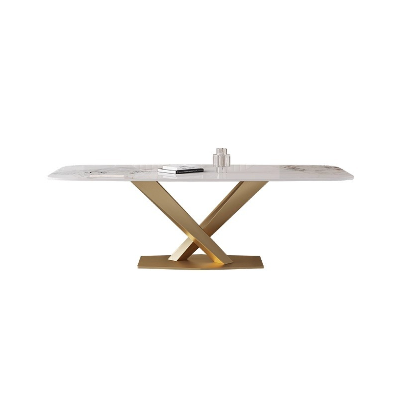 PRE ORDER / BTO PACKAGE - VR - Dinning Table - FD-C20 Modern Minimalist Italian-style Rectangular Dining Table – Light Luxury Rock Panel Design for Small Spaces
