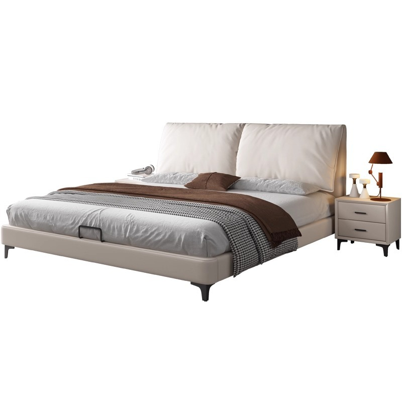 PRE ORDER / BTO PACKAGE - VR - bed - FD-713D Elephant Ear Luxury Bed, Master Bedroom Double Bed, Modern Minimalist Genuine Leather Bed