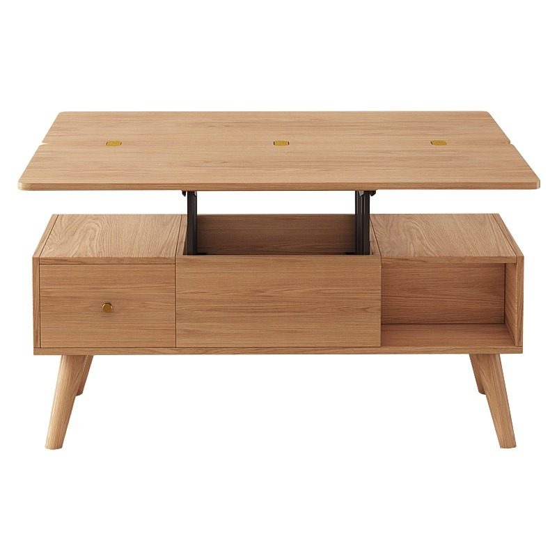 PRE ORDER / BTO PACKAGE - VR - Coffee table -T2012# Nordic Multi-functional Lift Coffee Table Convertible to Dining Table - Small Space Living Room Furniture with Solid Wood/Rock Panel, Foldable Storage and Mobility