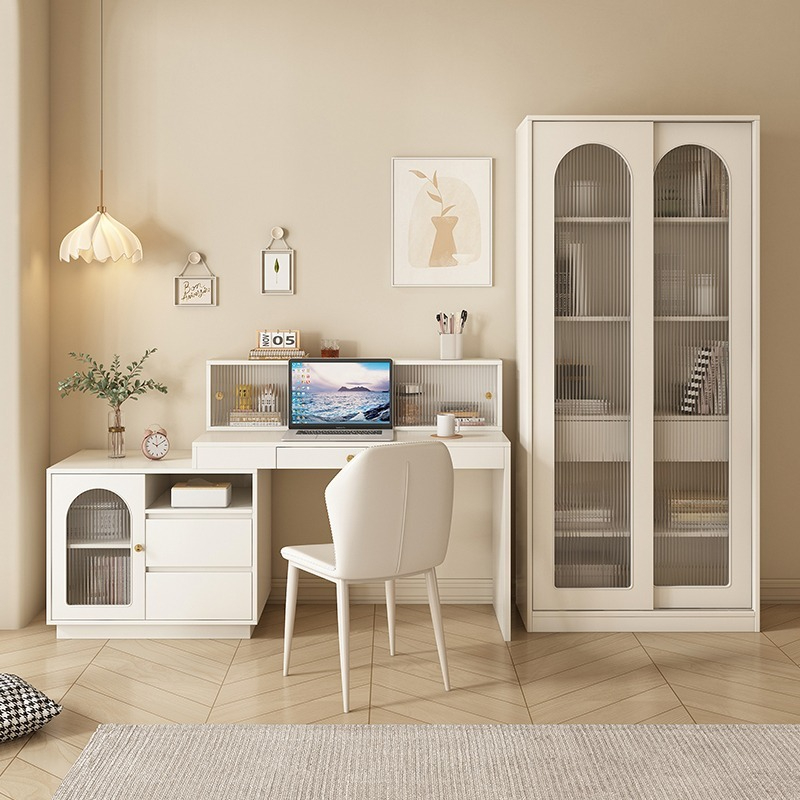 [Pre-order-BTO PACKAGE] Solid Wood Cream-Colored White Desk, Simple and Modern, Home Use, Bedroom Computer Table, Laptop Office Desk