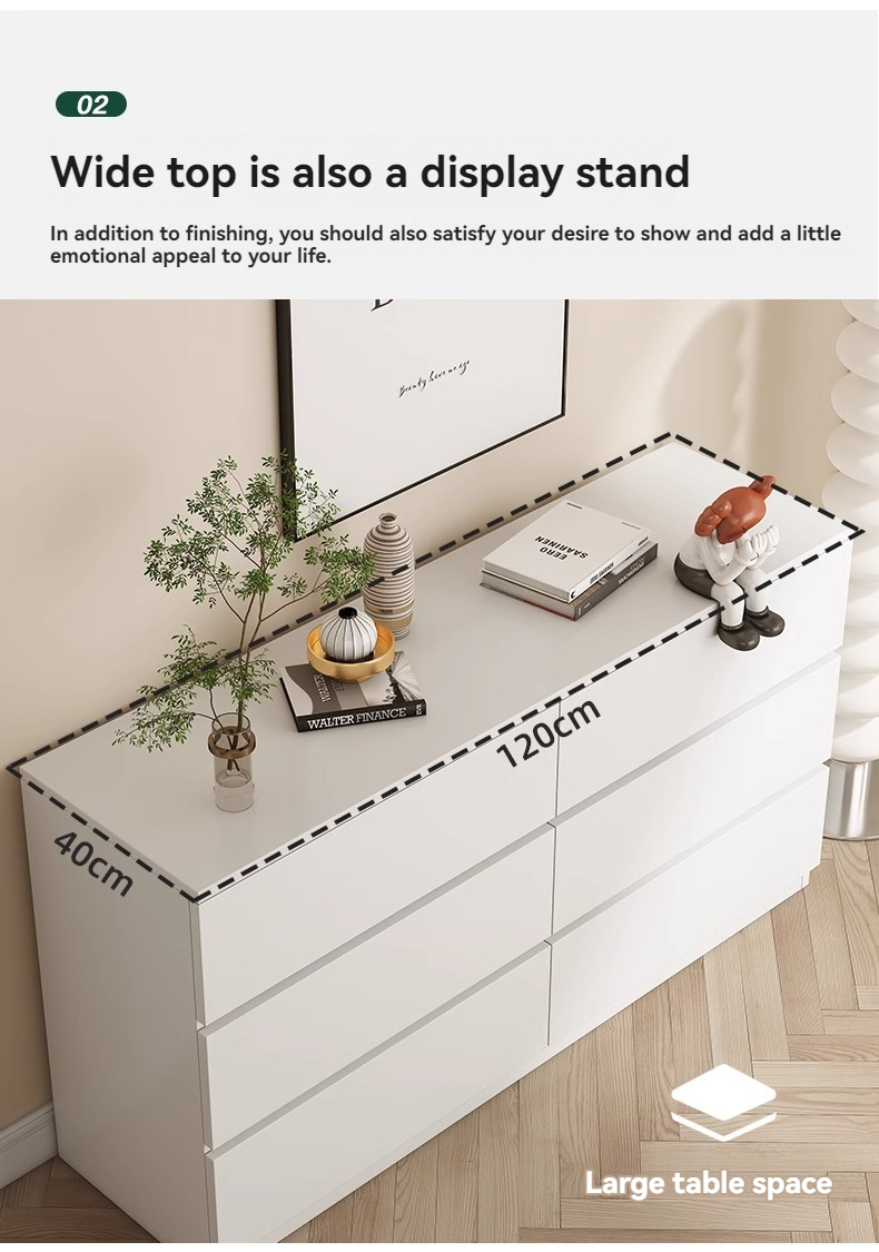 [Pre-order] Cream style six-drawer cabinet simple modern storage cabinet six-drawer cabinet bedroom living room drawer storage cabinet minimalist cabinet-Smart-Living