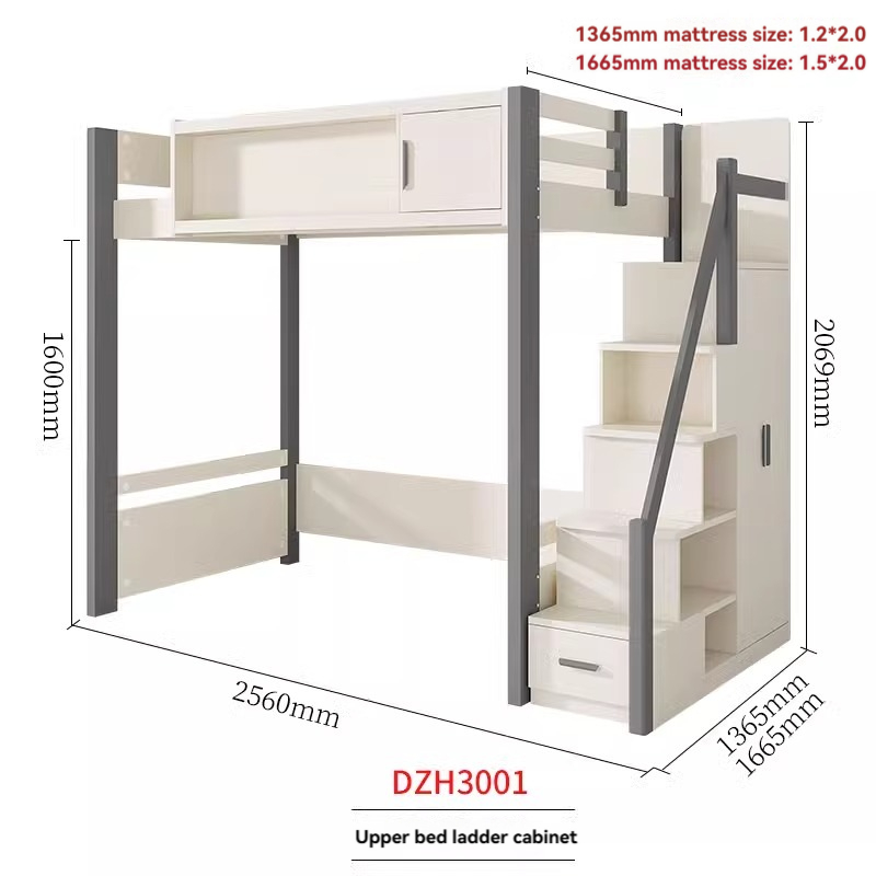 [Pre-order] Bed and table, home use, adult and child combination bed, integrated bunk bed, double layered bunk bed, high and low bed with wardrobe, desk-Smart-Living