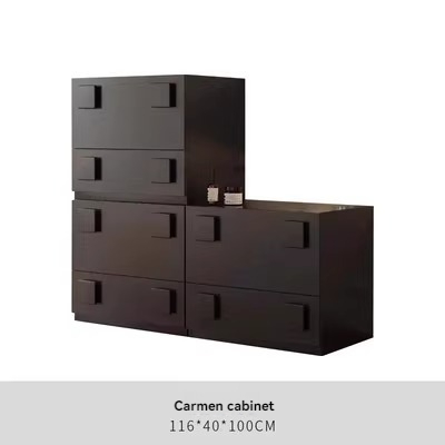 [Pre-order] Nordic retro solid wood Carmen cabinet combination module sofa side cabinet bedroom living room storage cabinet TV cabinet small apartment-Smart-Living