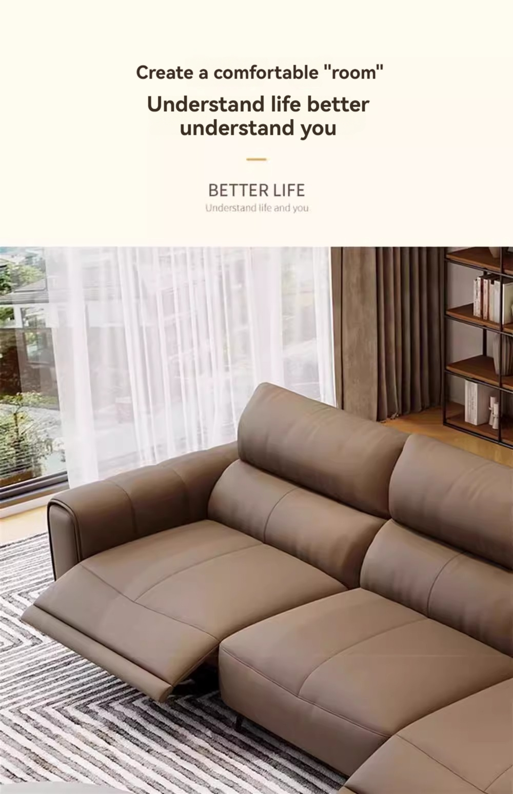 [Pre-order] Chivas official flagship shop electric function sofa Italian simple head leather multifunctional straight sofa light-Smart-Living