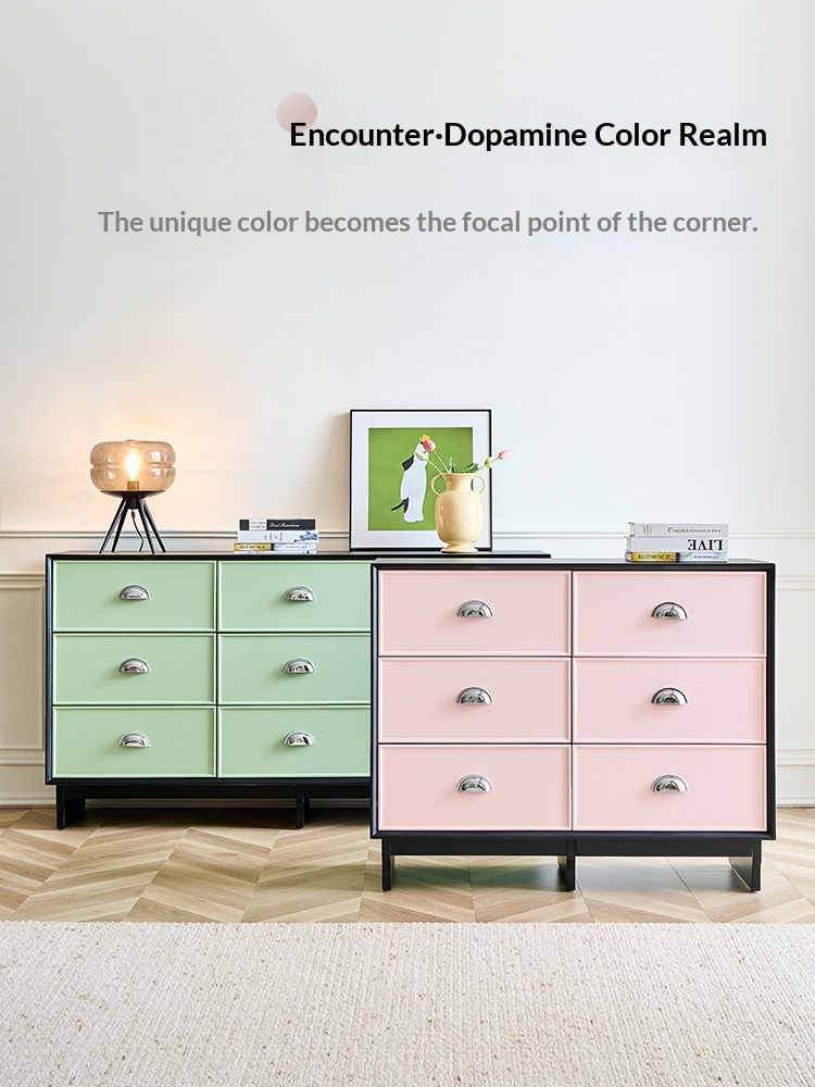 BSYR-DDC-01 [PRE-ORDER] Nine-drawer chest, dopamine-style drawer,wall-mounted storage, vintage style  storage cabinet