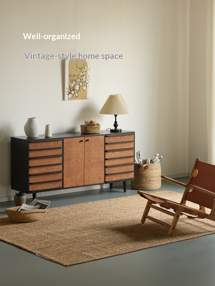 BSYR-SSC-01[PRE-ORDER] Medieval style solid wood sideboard storage cabinet sideboard black walnut cabinet large capacity