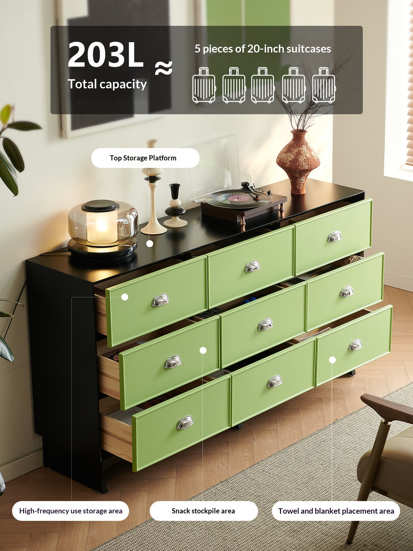 BSYR- DDC- 01 [PRE-ORDER]  dopamine-style drawer cabinet, wall-mounted storage cabinet, vintage style  storage cabinet