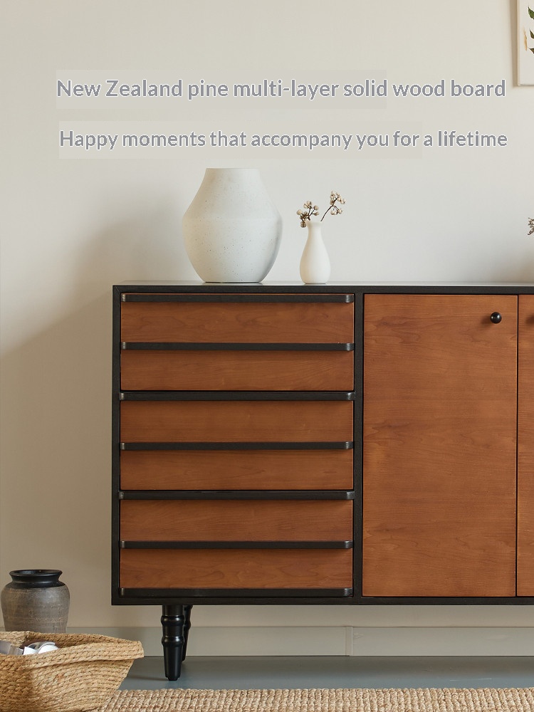 BSYR-SSC-01[PRE-ORDER] Medieval style solid wood sideboard storage cabinet sideboard black walnut cabinet large capacity