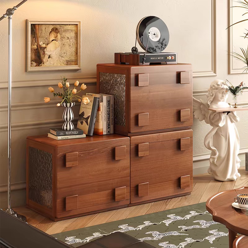 [PRE-ORDER] Customizable Solid Oak French retro dresser, vintage style cardboard cabinet.