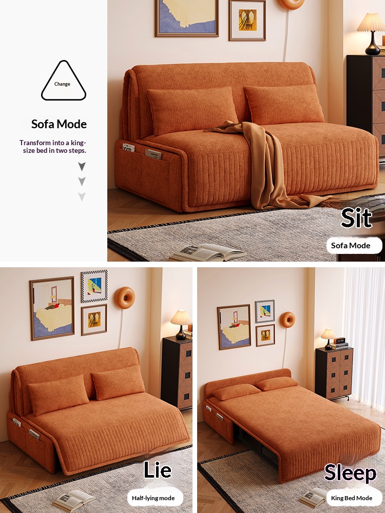 TCX- 023 [PRE-ORDER] Electric sofa bed, multi-functional, retractable, single and double, room,storage, anti-cat's claw cloth