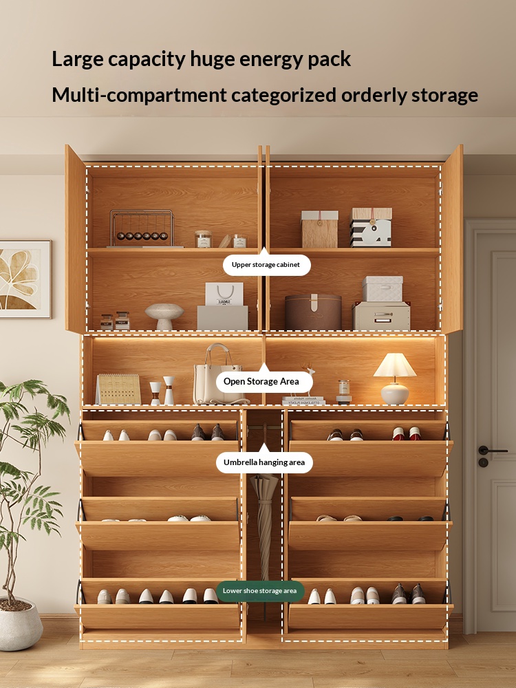 XHA-BK-01 [PRE-ORDER]  oak bookcase, solid wood display cabinet, curved glass doors; custom-made wall-mounted bookshelf