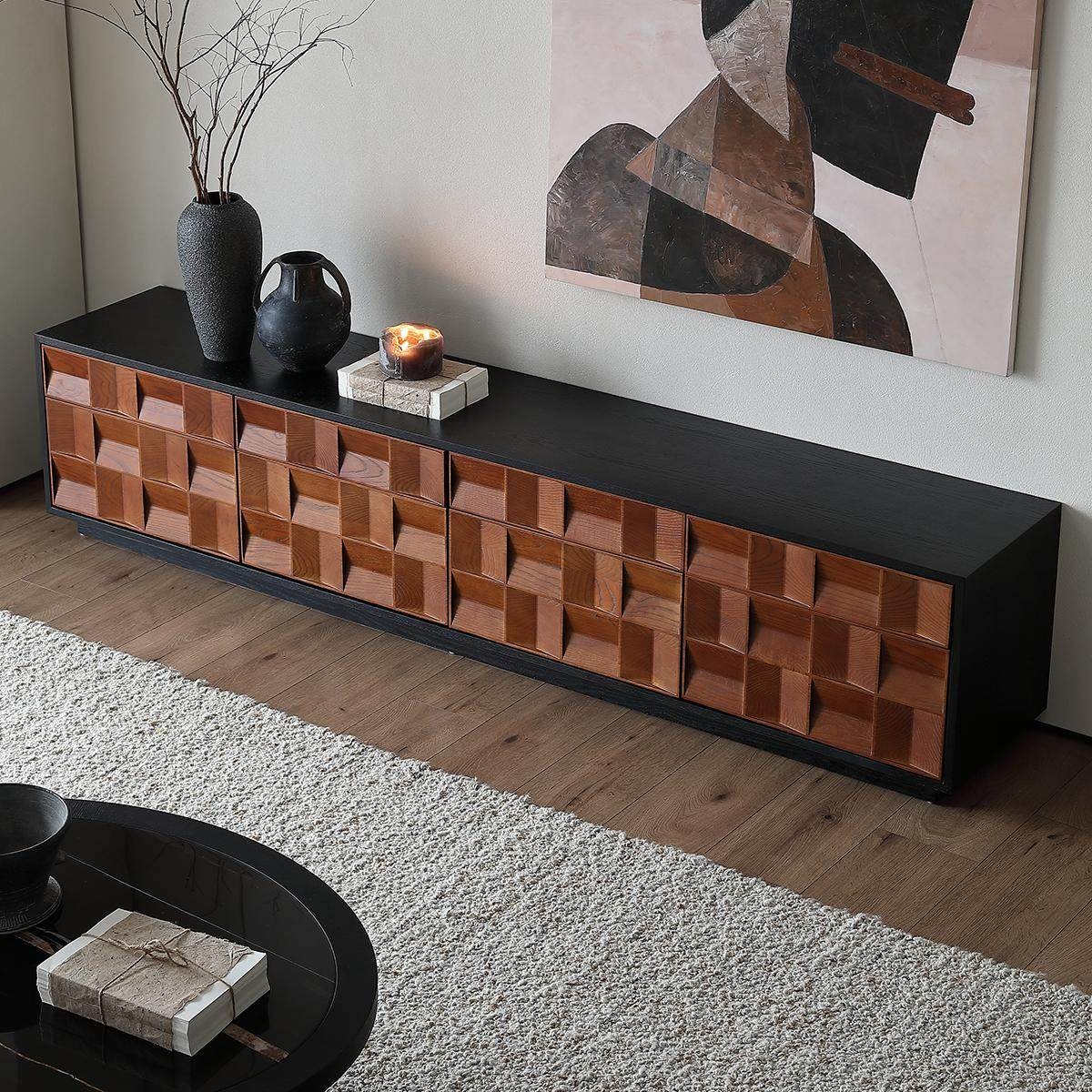 [PRE-ORDER] Solid Oak Vintage style TV cabinet, French retro style, floor-standing living room home designer cabinet.