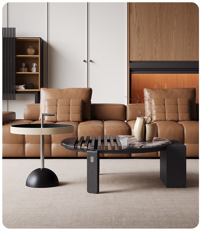 [PRE-ORDER] Italian-style light luxury sintered stone coffee table, minimalist design with storage.