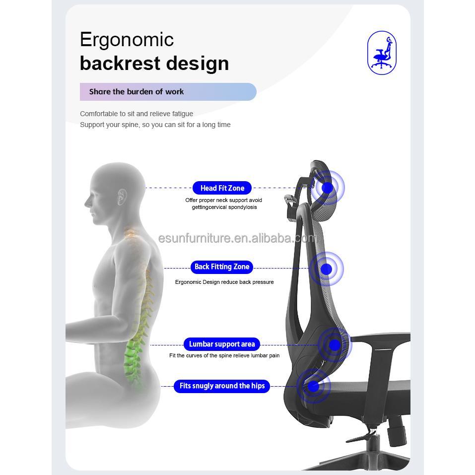 【Showroom】Ekintop Factory Hot Design Mesh Task Swivel CEO Office Chair Furniture Ergonomic manager Mesh Office Chairs for Office-Smart-Living