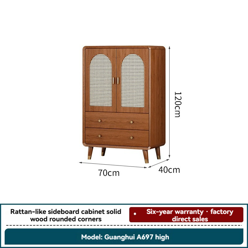 [pre order]New Chinese sideboard, solid wood frame, pantry, living room, wall-to-wall storage cabinet-Smart-Living