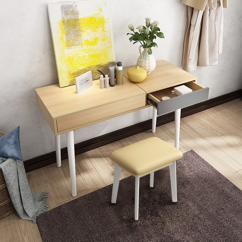 [Pre-order] Nordic Flip-Up Dressing Table (1/1.2m) - with Mirror and Drawer Storage-Smart-Living