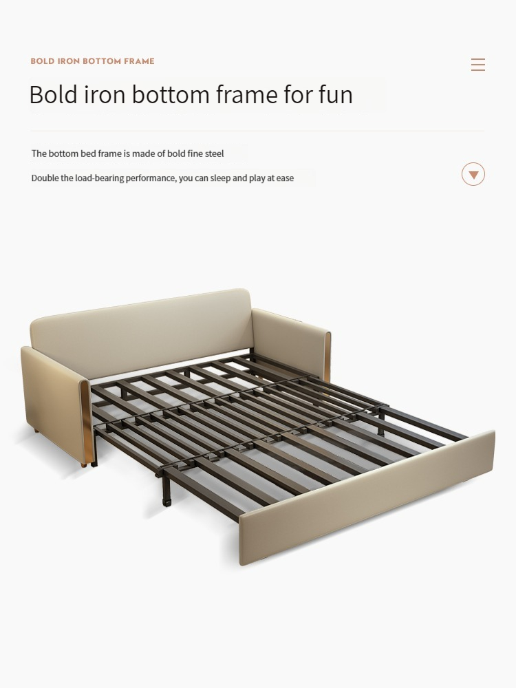 [Pre-order]  Light Luxury Multifunctional Scratch Cloth Dual Purpose Sofa Bed Foldable Leather Technology Removable and Washable-Smart-Living