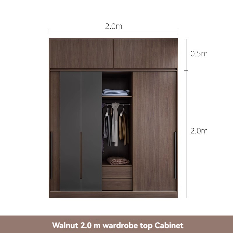 [Pre-order] Oulang Scandinavian modern bedroom sliding door three-door wardrobe simple assembly economy household sliding door wardrobe cabinet-Smart-Living