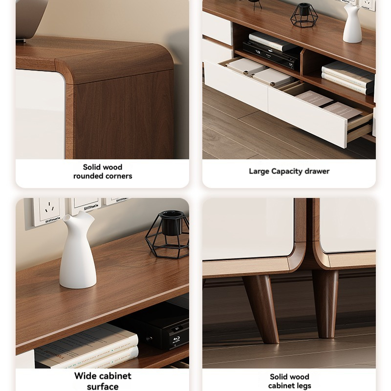 [pre order]New Chinese living room, small household cabinets, simple modern solid wood frames,-Smart-Living