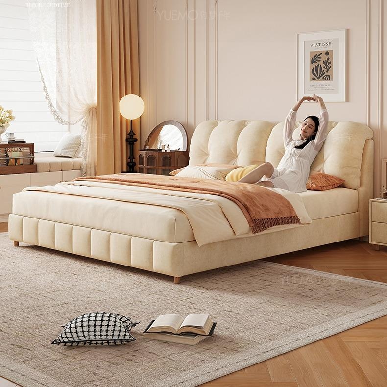 [PRE-ORDER] French Cream-Style Upholstered Cloud Bed for Master Bedroom