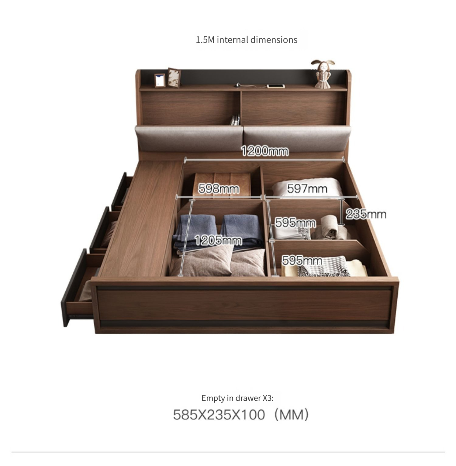 [Pre-order] Air pressure high box storage bed modern minimalist small house box drawer storage board double bed master bedroom tatami-Smart-Living