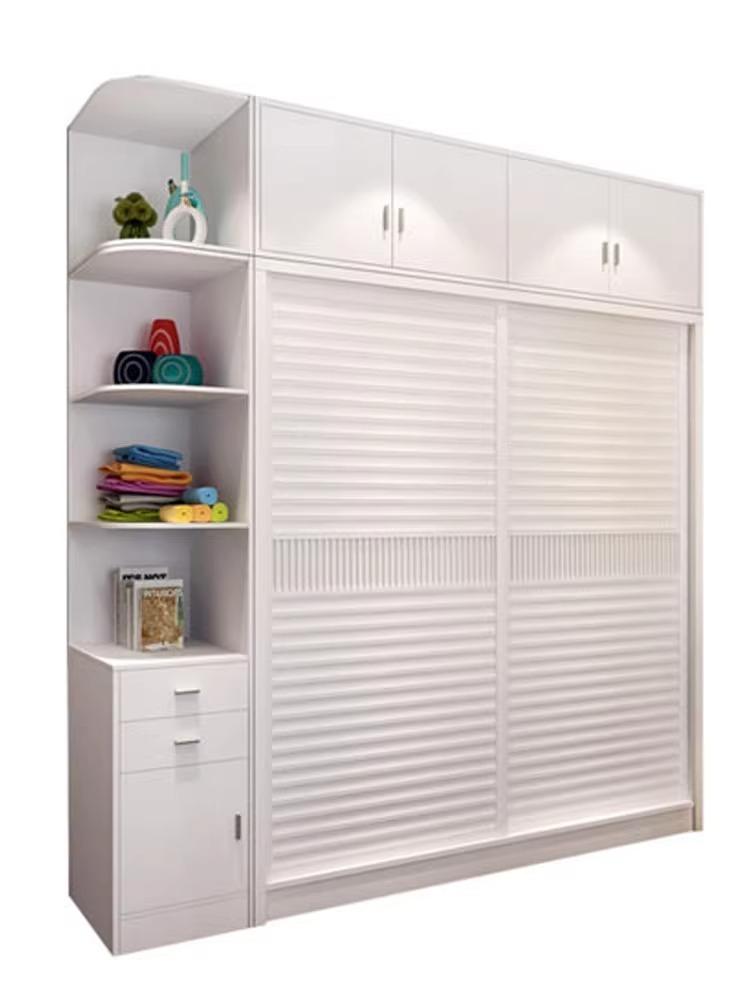 [Pre-order] Wardrobe sliding door simple modern economy large wardrobe bedroom overall sliding assembly rental house household cabinet-Smart-Living