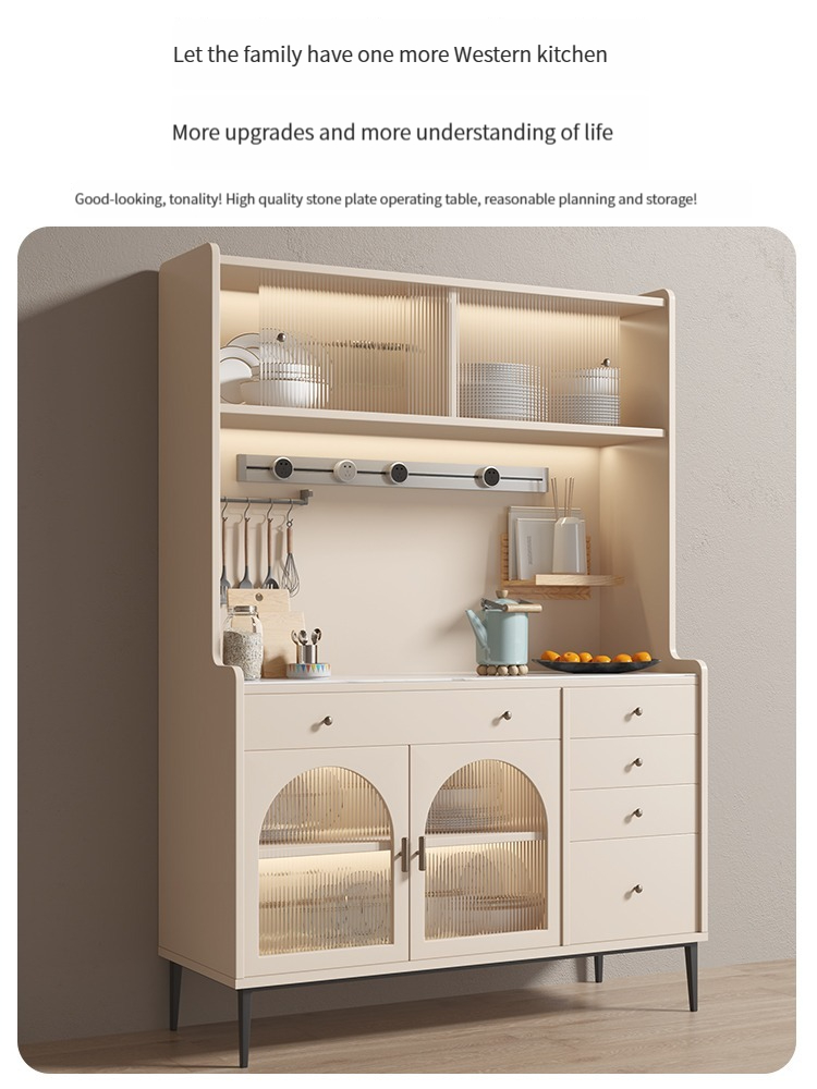 [Pre-order] Modern Minimalist Solid Wood Light Luxury Sideboard Storage Wine and Tea Cabinet Suitable for Kitchen Bowls Storage Small Households-Smart-Living