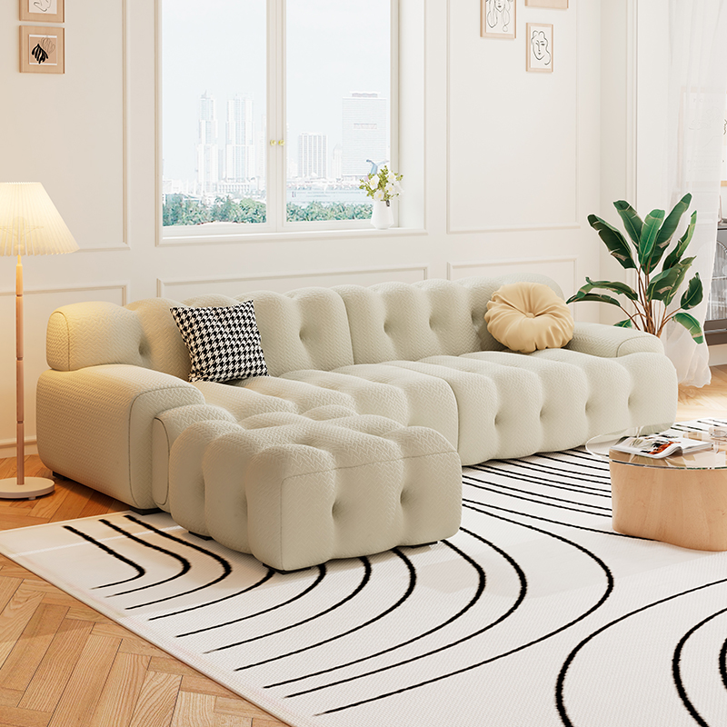 [Pre-order] Italy simple fabric sofa mesh living room three-dimensional knitted fabric modern sofa set luxury furniture-Smart-Living