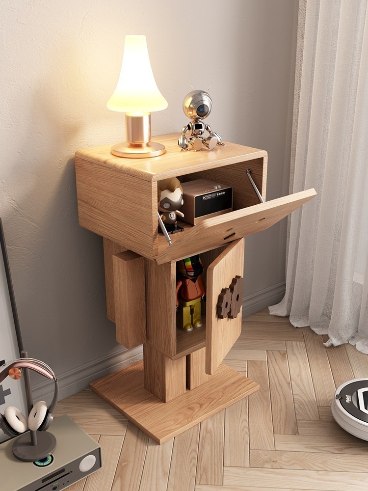 [Pre-order]  Warner's log windpipe cabinet, living room sofa side cabinet, children's bedroom storage, modern and minimalist robot storage cabinet-Smart-Living