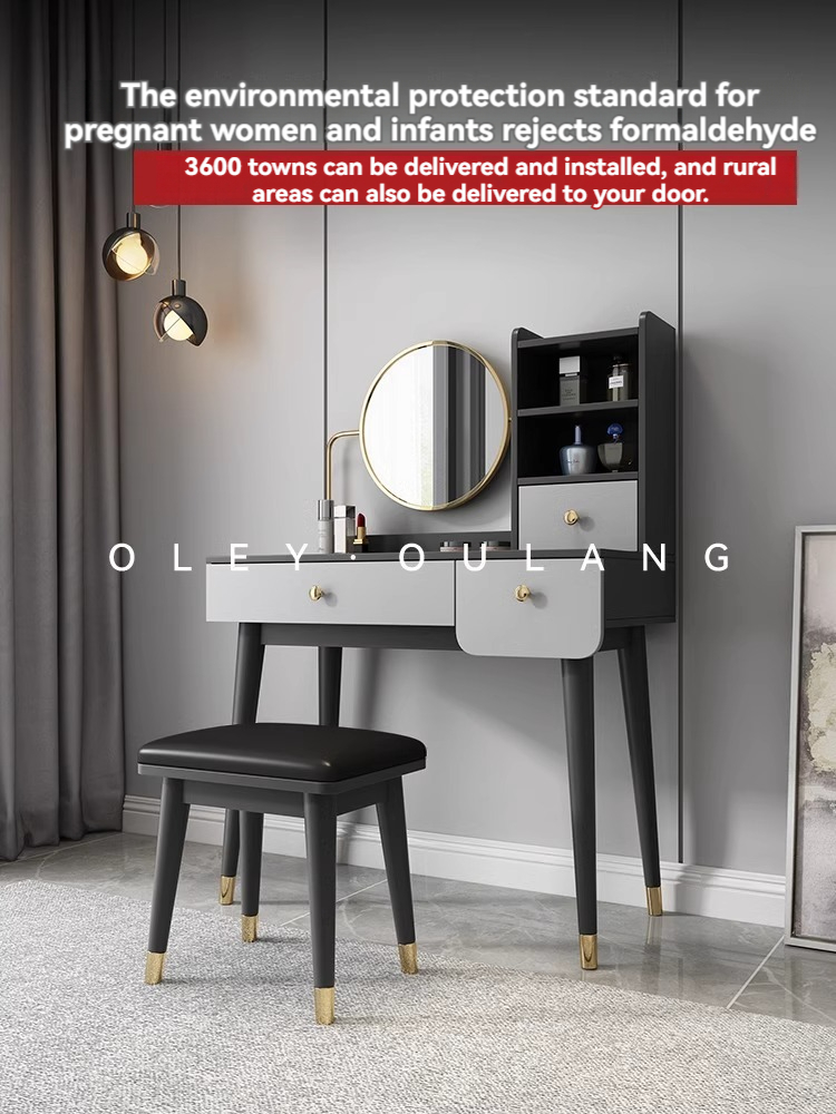 [Pre-order] Oulang Scandinavian simple net red ins style mini dresser modern bedroom light luxury small household creative makeup table-Smart-Living