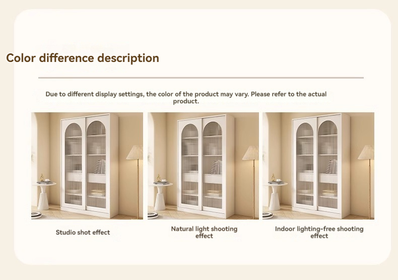 [Pre-order] Oulang living room household solid wood sliding glass door dustproof bookshelf storage simple and modern floor standing figurine display cabinet-Smart-Living