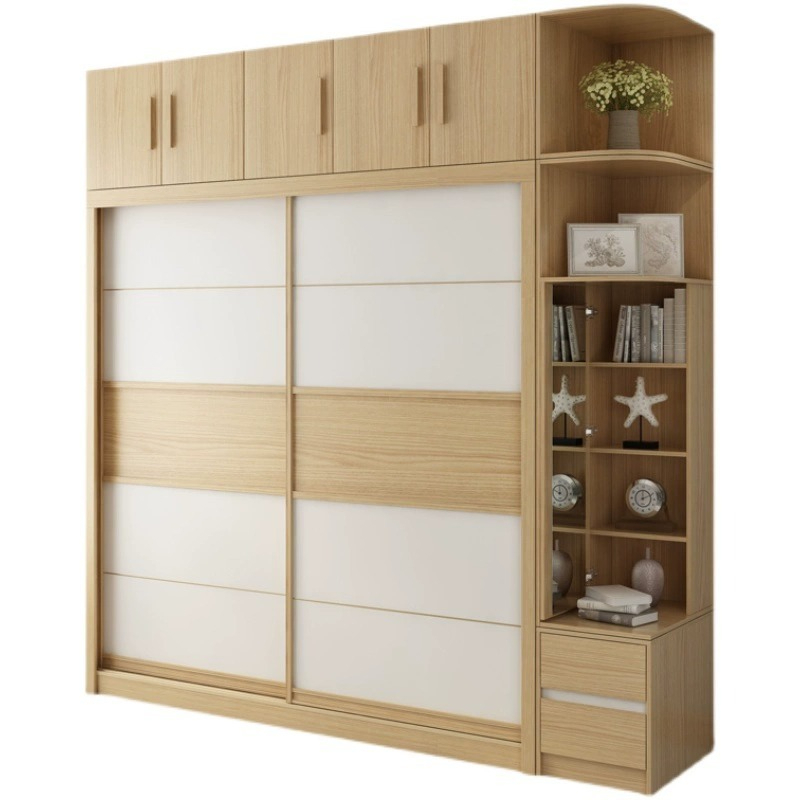 [Pre-order]  Nordic storage sliding door wardrobe | home bedroom cabinet | modern and simple assembly | storage, mirror sliding large wardrobe-Smart-Living